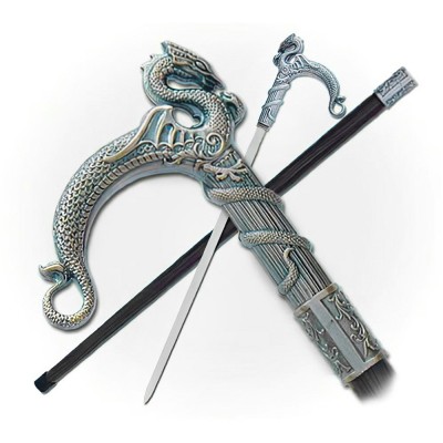 Majestic Dragon Sea Serpent Cane with Stainless Steel Blade