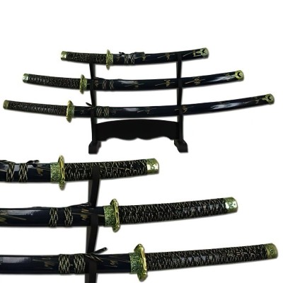 Elite Bumble Bee Samurai Katana Sword Collection with Metal Stand