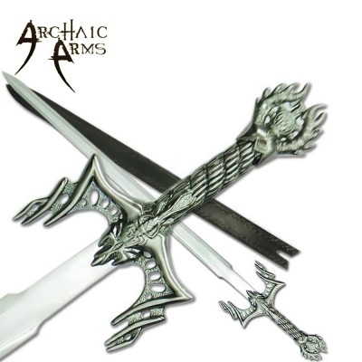 Inferno Blade Fantasy Sword with Leather Scabbard