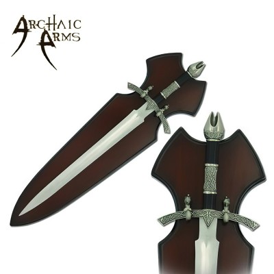 Dark Sovereign Short Sword with Wall Plaque | Medieval Fantasy Display