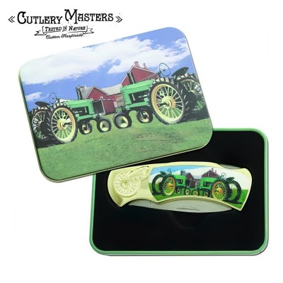 Vintage Tractor Tin Box Blade | Unique Collector's Stainless Steel