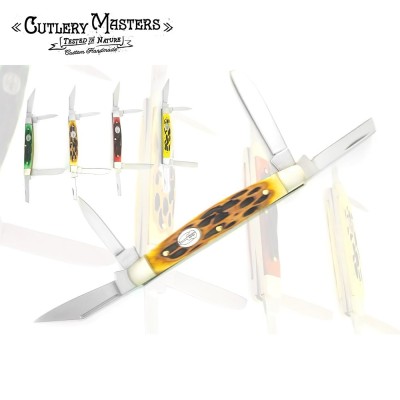 Four-Blade Quad Trapper Knife – Versatile, Bone Handle