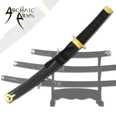 Midnight Shadow Katana Set - 3-PC Sword Set with Stand for Collectors