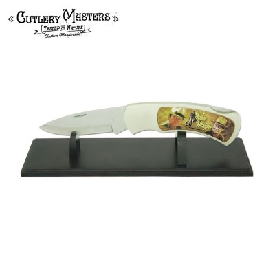 John Wayne Jumbo Collector's Knife with Stand | Stainless Steel