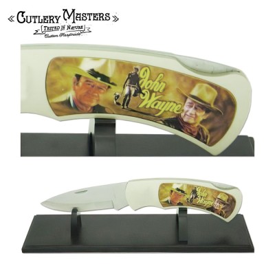 John Wayne Jumbo Collector's Knife with Stand | Stainless Steel