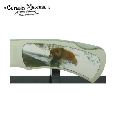 JUMBO Bear Collector’s Knife with Majestic Stand | Stainless Steel