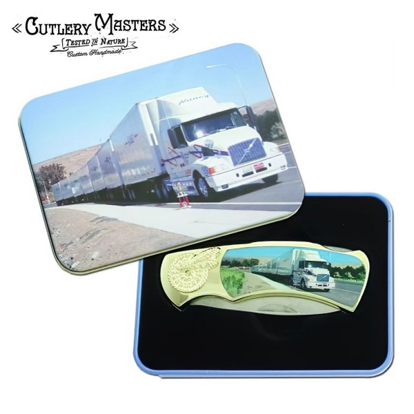 Powerful Truck Compact Knife with Tin Box