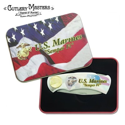 U.S. Marines Precision Knife with Classic Tin Box | Marine-Inspired