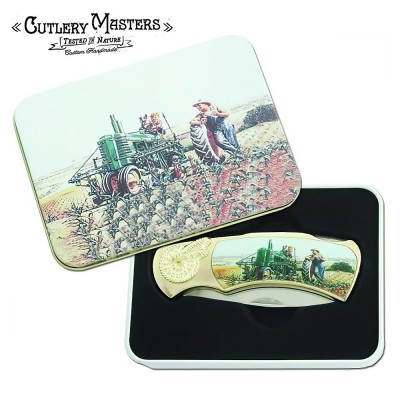 Farm Tractor Knife in Collector's Tin Box | Nostalgic Collectible