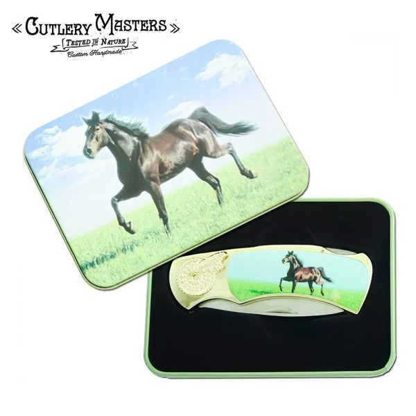 Majestic Equestrian Knife in Collector’s Tin Box