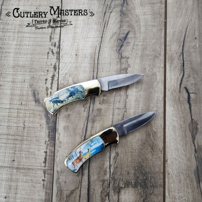 Deer Inlay Box Knife Set - 2-Piece Collector’s Edition | Wood Box