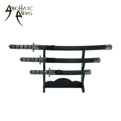 3-Piece Black Samurai Sword Collection - Elegant & High-Quality Set