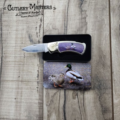 2 Wandering Ducks Box Knife: Stainless Steel Blade & Steel Guard