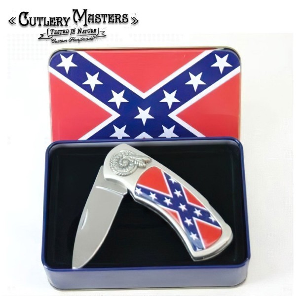 Heavy Confederate Flag Box Knife