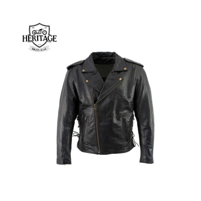 Men’s Bandit Buffalo Leather Cruiser Jacket - Rugged Biker Style