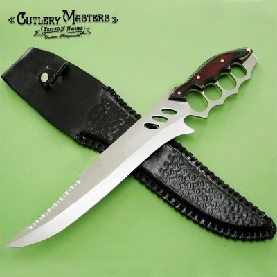 Amazon Shark Fin Premium Hunter Blade with Colorwood Handle & Leather