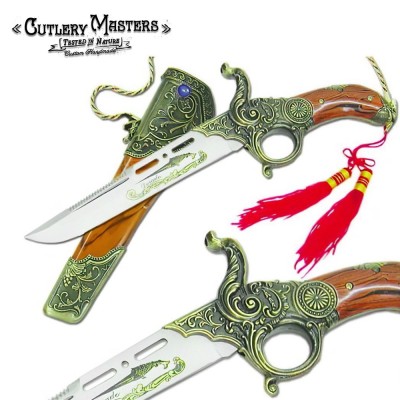 Western Revolver Style Collectible Blade – Unique Pistol Handle Design