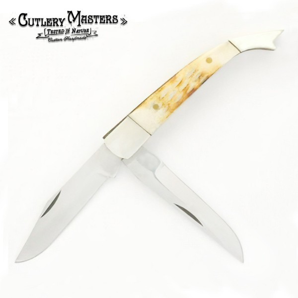 Fish Tail Bone Handle Trapper Knife