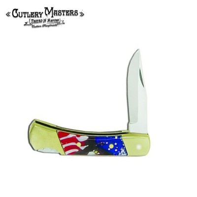 American Pride Lockback Pocket Blade with Stunning Flag Handle