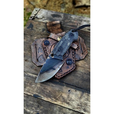 Handcrafted Fixed Blade Knife with Leather Sheath