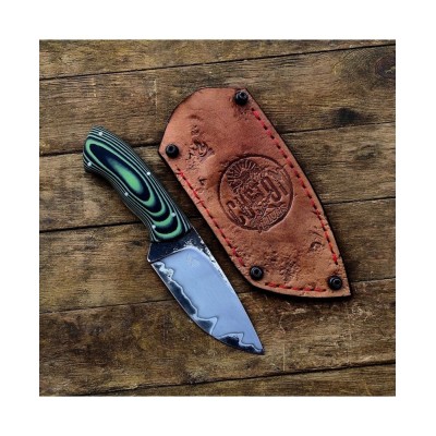 Custom Handmade Hunting Knife with Leather Sheath