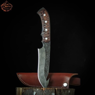 Handcrafted 5160 Carbon Steel Knife with Algarrobo Wood Handle