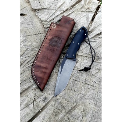 Handcrafted Hunting Knife with Leather Sheath