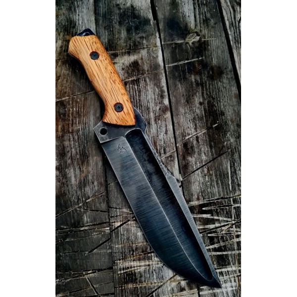 Handcrafted Bushcraft Knife with Wooden Handle