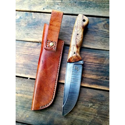 Handmade Survival Knife with Leather Sheath