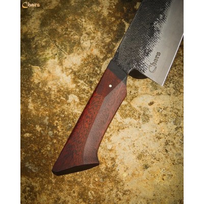 Hand-Forged Chef Knife with Red Oak Handle