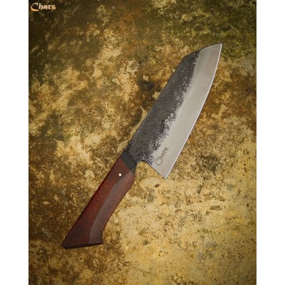 Hand-Forged Chef Knife with Red Oak Handle