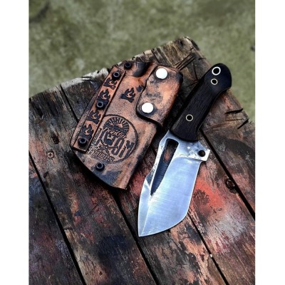 Handcrafted Tactical Fixed Blade Knife with Leather Sheath