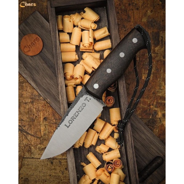 Handcrafted High-Beveled Camping Knife | 5160 Steel & Saman Wood Handle