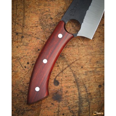 Handcrafted Husk Style Kitchen Knife | 5160 Steel & Oak Handle