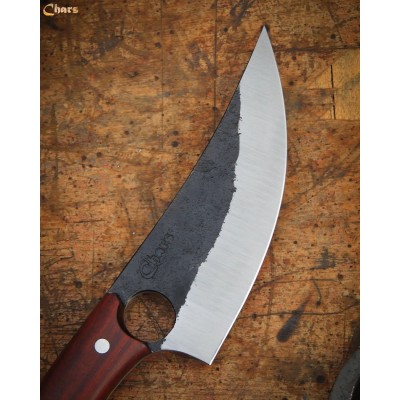 Handcrafted Husk Style Kitchen Knife | 5160 Steel & Oak Handle