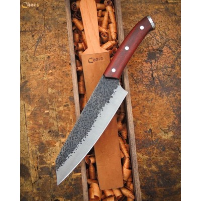 All-Terrain Campfire Chef Knife| 1095 Steel, Red Shoe Wood Handle