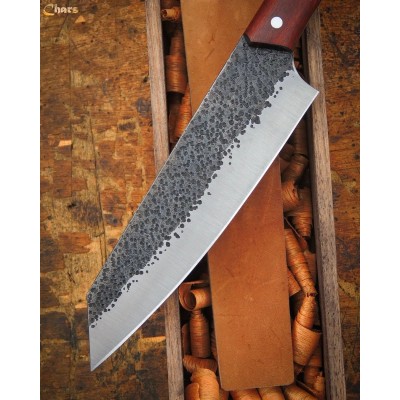 All-Terrain Campfire Chef Knife| 1095 Steel, Red Shoe Wood Handle