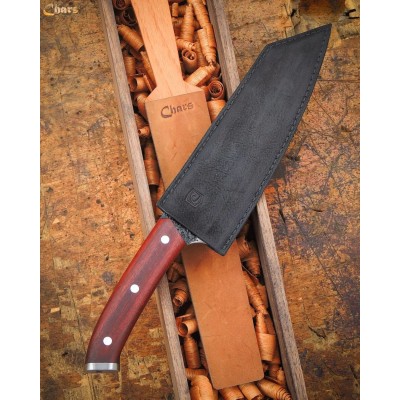 All-Terrain Campfire Chef Knife| 1095 Steel, Red Shoe Wood Handle