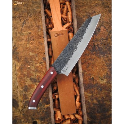 All-Terrain Campfire Chef Knife| 1095 Steel, Red Shoe Wood Handle