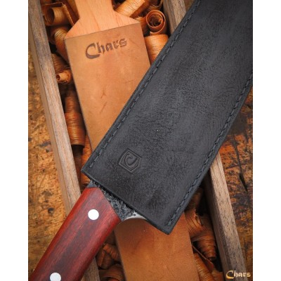 All-Terrain Campfire Chef Knife| 1095 Steel, Red Shoe Wood Handle