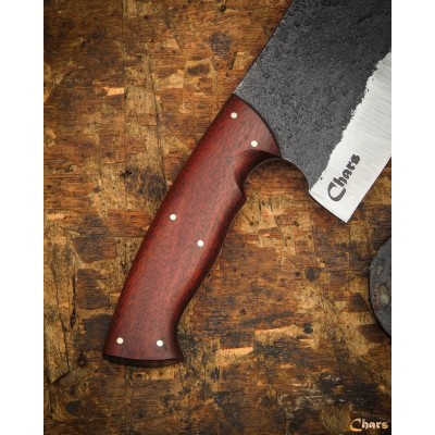 Rustic Handcrafted Cleaver with Rosewood Handle