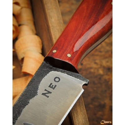 Classic Carbon Steel 1095 Butcher Blade with Polished Wood Handle