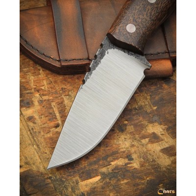 Handmade 5160 Steel Knife with Saman Wood Handle & Leather Sheath