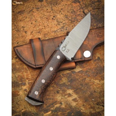 Handmade 5160 Steel Knife with Saman Wood Handle & Leather Sheath