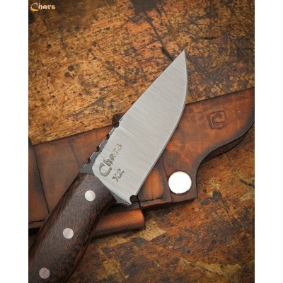 Handmade 5160 Steel Knife with Saman Wood Handle & Leather Sheath