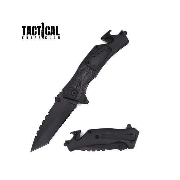 8" Military Tactical Spring Assisted Rescue Multi Tool Pocket Knife