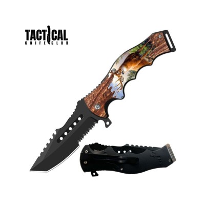 Tracker Huntsman Deer Knife, 8.5" Spring Assisted Folding