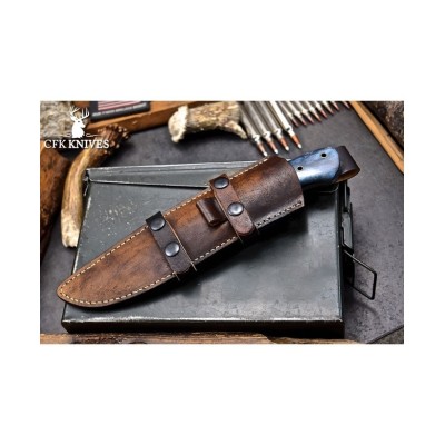 Blue Camel Bone Bushcraft Knife