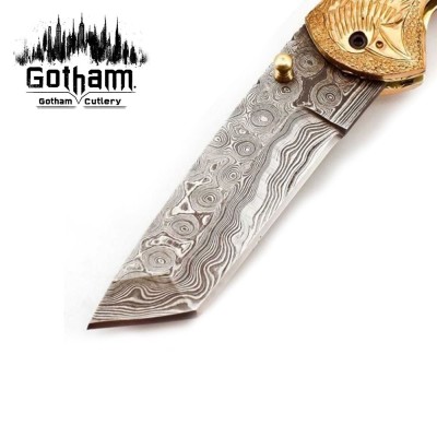 Handmade Damascus Steel Folding Knife