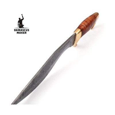 Damascus Steel Kukri Knife - Handcrafted for Wilderness Mastery